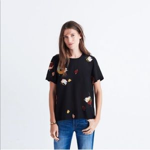 Madewell silk button back blouse
